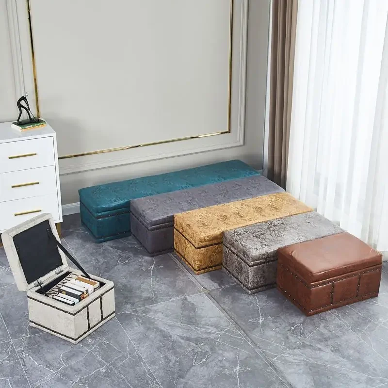 

Clothing Store Shoe Change Stool Household Doorstep Bench Rectangular Sofa Storage Stool Fitting Room Storage Ottomans Furniture