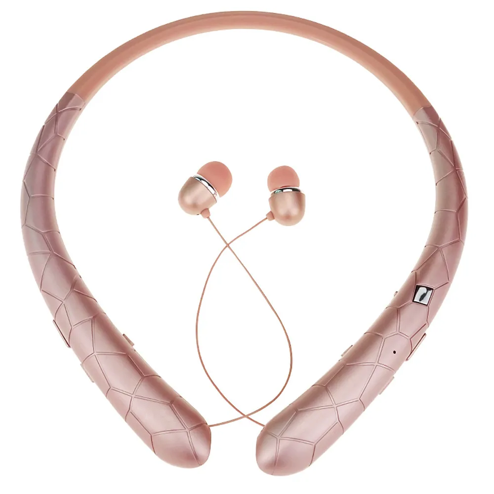 Zupełnie nowe, antypotowe, zestaw słuchawkowy z opaską na szyję sporty bezprzewodowe bezprzewodowe zatyczki do uszu Stereo Bluetooth podwójne obkurczanie linii CSR Stereo