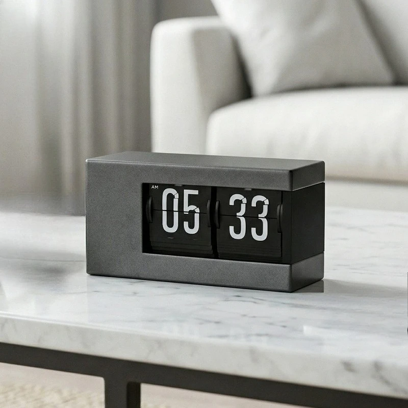 Automatic Page Turning Desk Clock Creative Digital Table Clock Bedroom Study Decor Desktop Clocks Simple Rechargeable Clocks