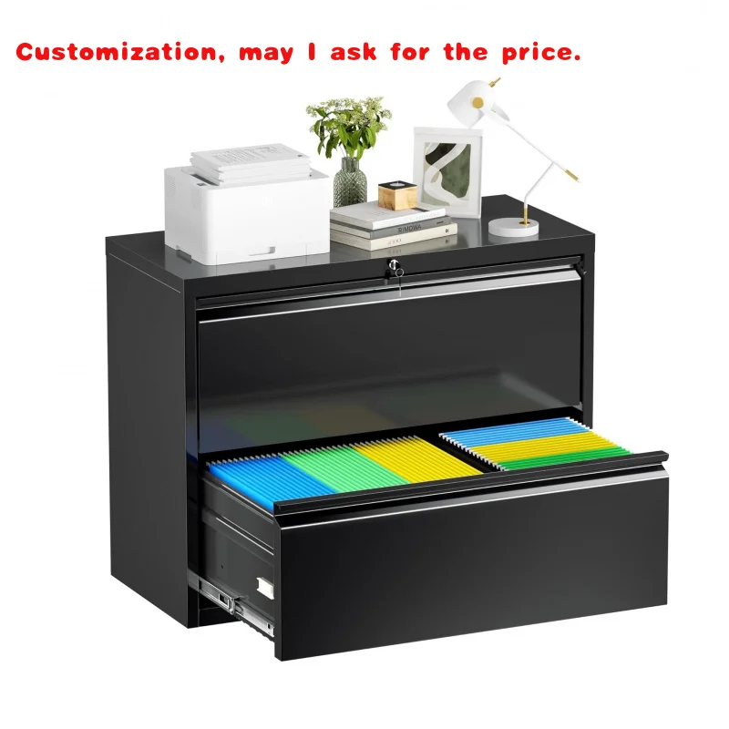 

custom.Modern 2-Drawer Lateral Filing Cabinet Lockable Steel Metal File Storage Organizer Home Office School Archive File