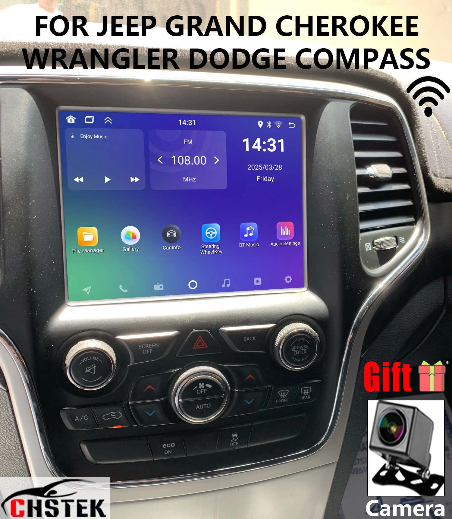 CHSTEK OEM Radio For Jeep Dodge Grand Cherokee Compass Challenger Charger Durango GPS WIFI Auto Navigation Unit Bluetooth Stereo