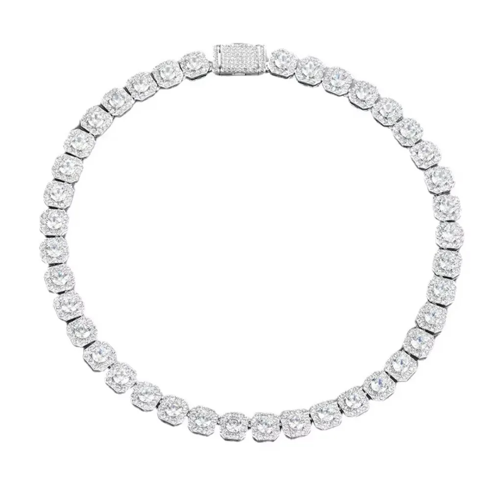 أزياء مكعب زركونيا سلسلة السكر الجليد كامل الماس روك السكر الرجال سوار سلسلة سوار الذكور