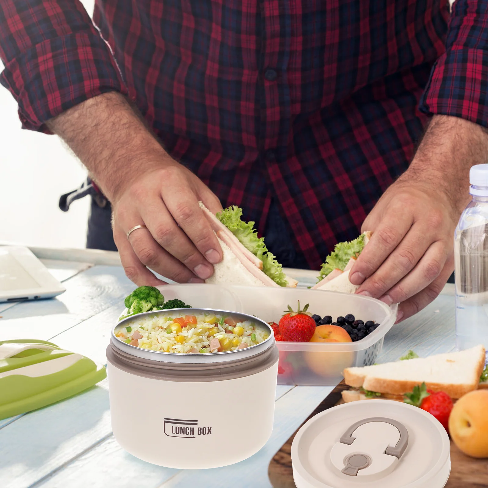 

Insulated Bento Box Premium Leakproof Lunch Box Food Container Portable Compact Thermal Food Holder for Office School