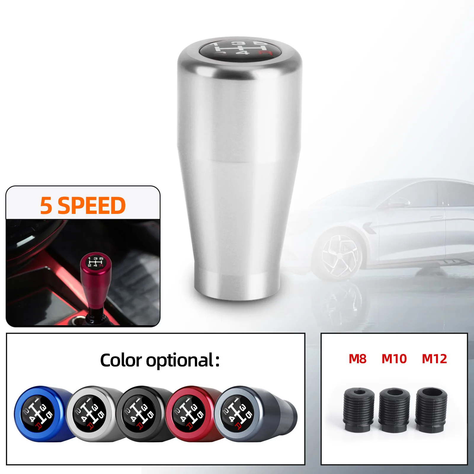 Universal 5 Speed Manual Transmission Short Throw Gear Shift Knob Head 7cm Stylish Aluminum Shifter Lever Gear Shifter Head
