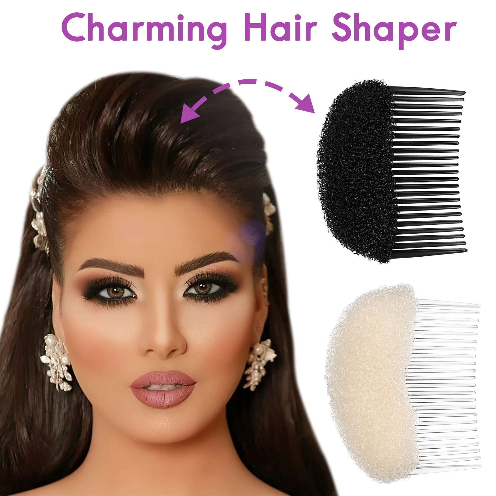 

6pcs Sponge Shaper Accessories For Women Female Styling Invisible Comb Long Thick Wedding Party Salon Use Increasing Tool Base