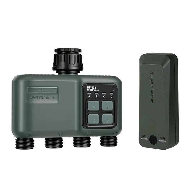 A99E-Wifi Water Timer 4 Zone For Garden Hose Sprinkler Timer 4 Zone Smart Lawn Watering System Irrigation Controller US Plug