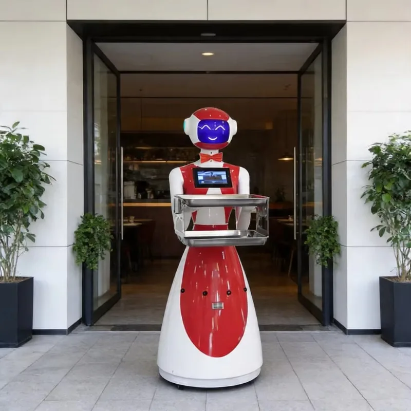 Customize Multifunctional Food Delivery Robot with Reception and Guiding Function AI Robot Waiter for Hotel Lobby and Restaurant