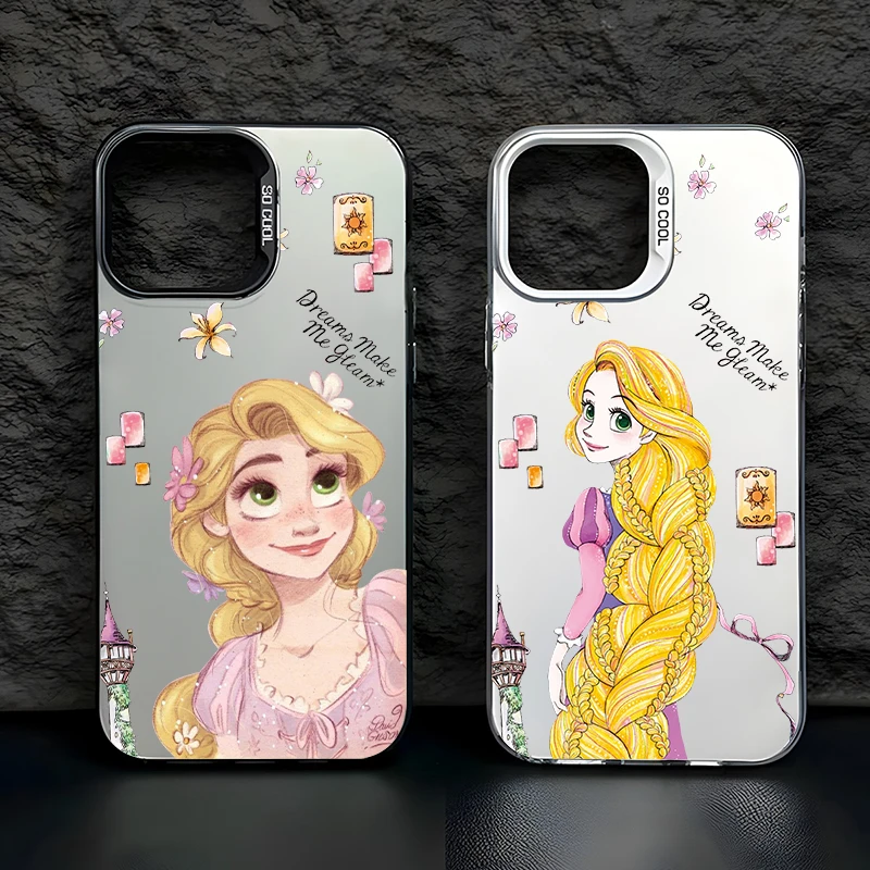 Princess Tangled Rapunzel For Apple iPhone 15 14 13 12 11 XS XR X Pro Max Plus Colorful Silver Cover Phone Case