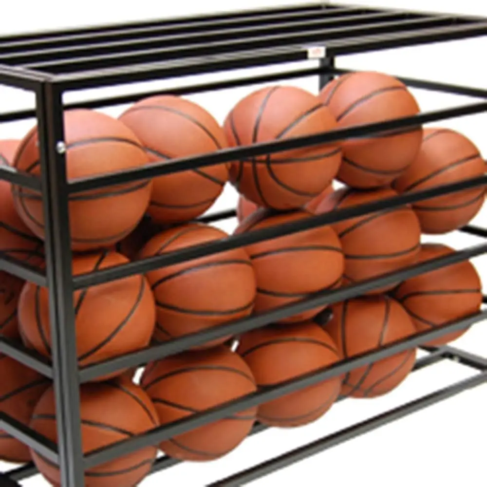 Ball Storage Cart, Basketball Storage Bin for Indoor Outdoor, Rolling Exercise Ball Cart Holder