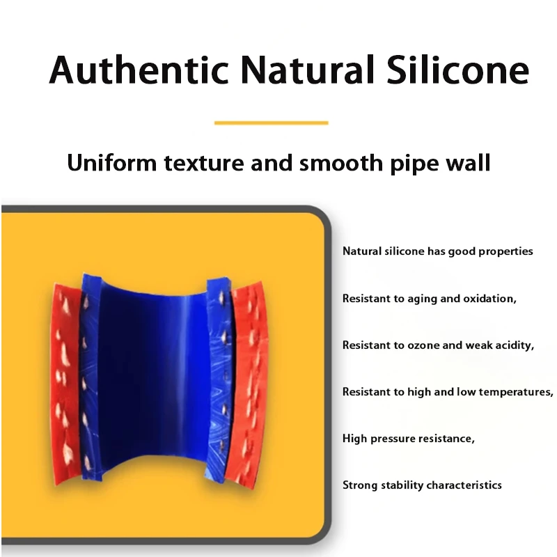 Automotive Silicone Hose Vacuum Exhaust Pipe Inlet Hose High Temperature Resistant Water Pipe Modified Turbocharger ID 5-50mm