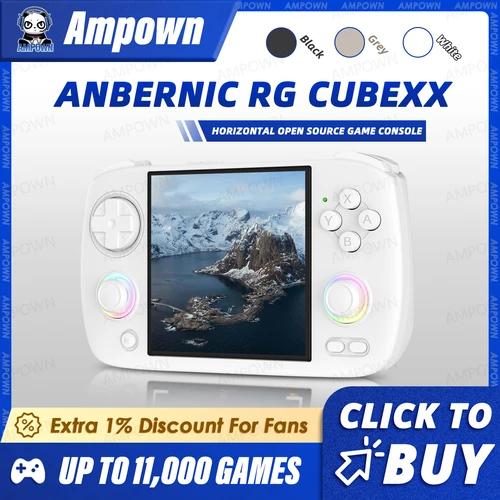 Imagen 1 del producto ANBERNIC-consola de juegos portátil RG CUBEXX, pantalla IPS de 3,95 pulgadas, sistema Linux, salida de vídeo, WiliWili Online Play, lector de libros electrónicos RGCUBEXX