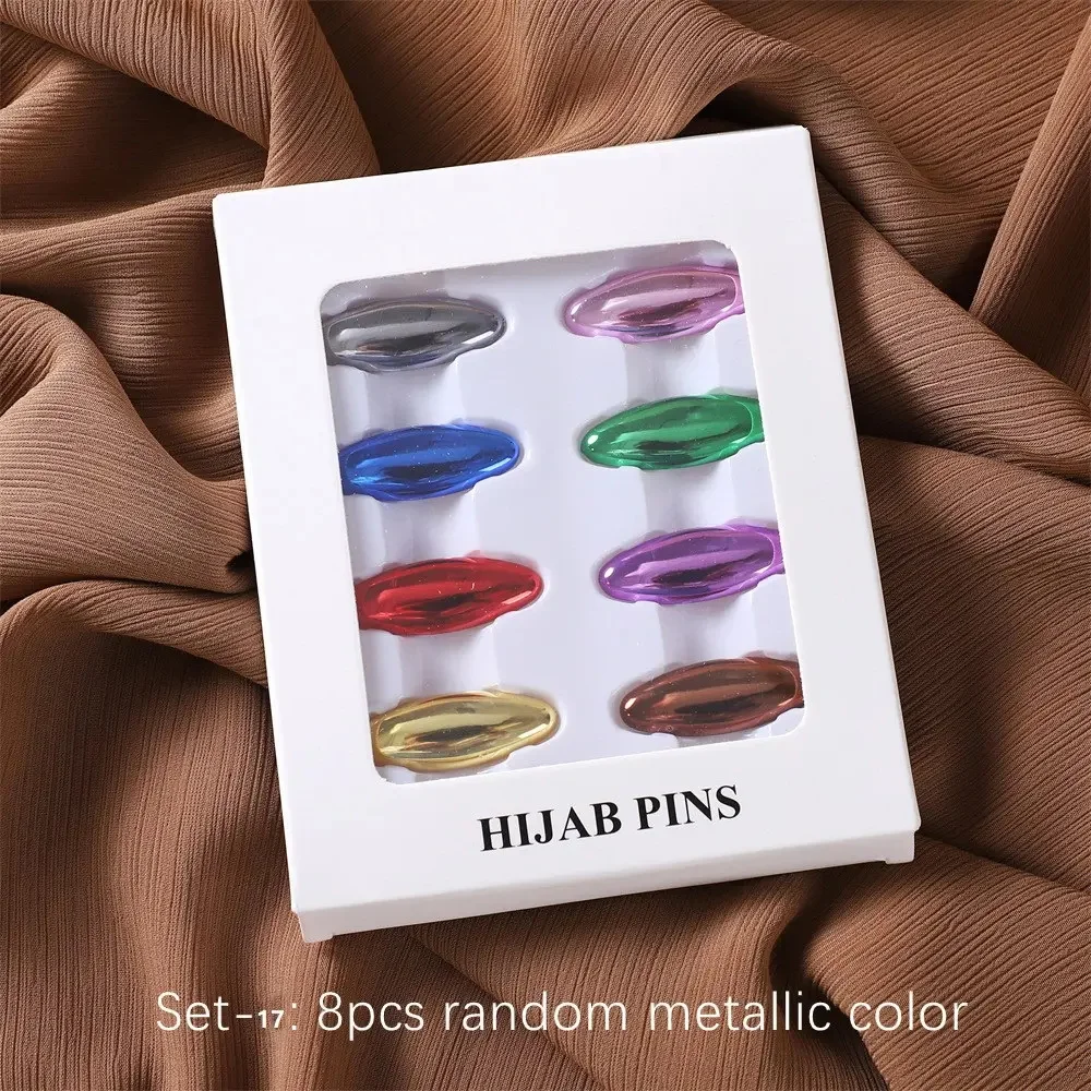 Multicolor Headscarf Colored plastic Clips Pins Hijab Scarf Clips Muslim Arab Shawl Islamic Anti glare Accessories Women Jewelry