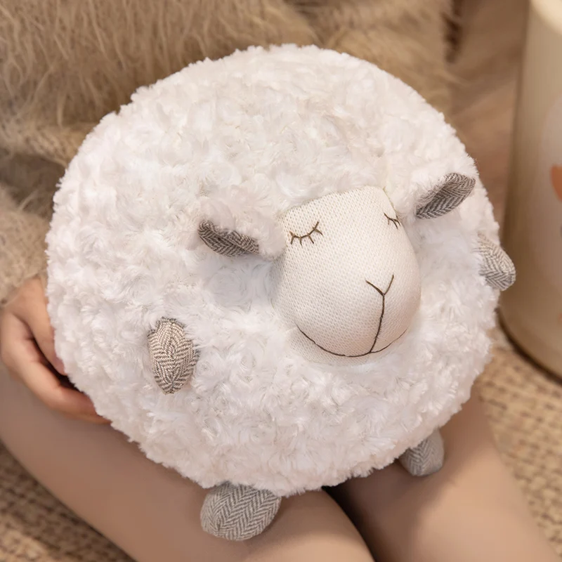 28 cm Mooie Ronde Schapen Knuffels Knuffeldier Ronde Bal Schapen Pluizige Lam Plushie Pop Zacht Kussen Kid Verjaardag Kerstcadeaus