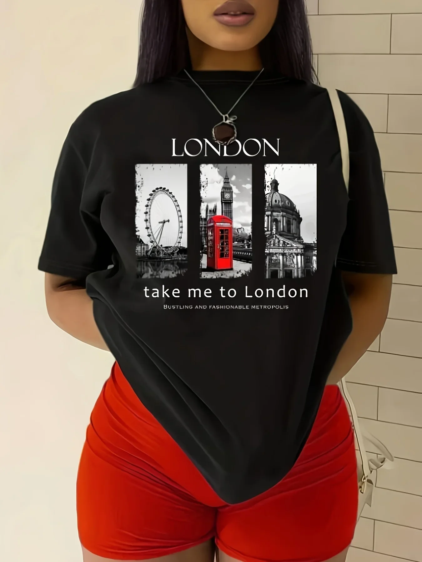 

London Graphic Printing Summer Autumn Winter Cotton Men's and Women's T-shirts Short Sleeves Luxury Outdoor Sports Brand