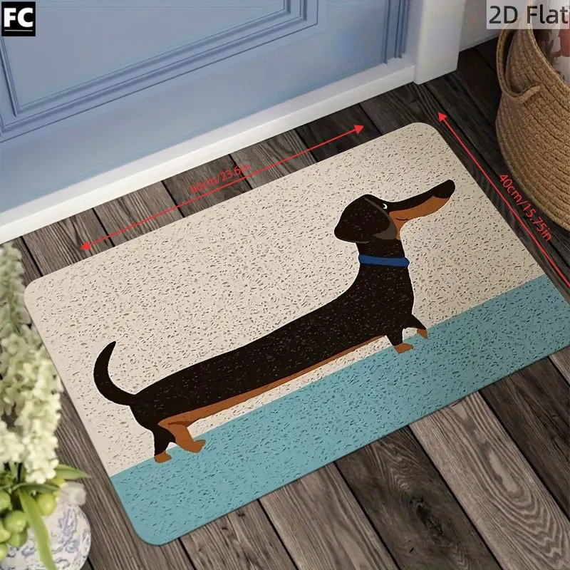 VIKAMA Cartoon Dachshund Pattern Doormat Durable And Lightweight Suitable For Hallways Bathrooms And Porches Home Decor