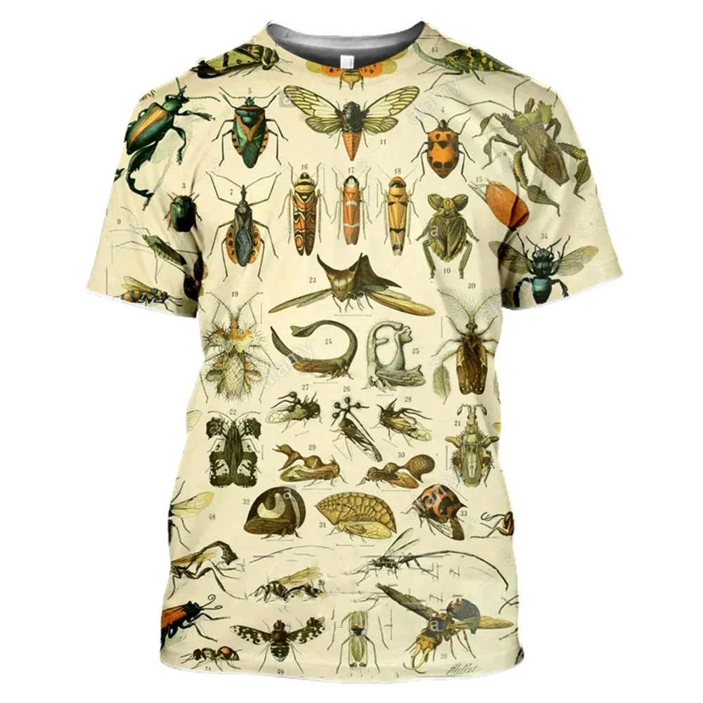 

Men's insect T-shirt, Hip-Hop T-shirt, Harajuku, round neck, plus-size fashionable short-sleeved shirt, summer new arrivals