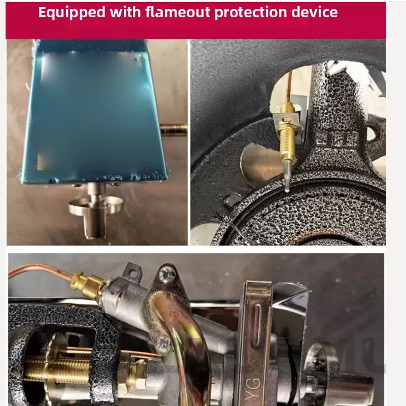 

Stainless Steel Fierce Fire Stove Commercial Restaurant Frying Stove Flameout Protection Liquefied Gas Cooktop Single Burner