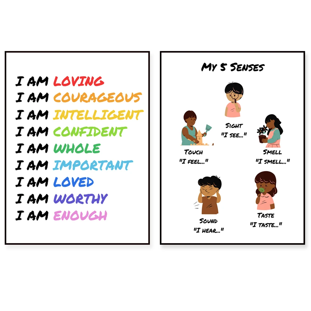 My 5 Senses Posters, Smart Goals Posters, Affirmation Posters, Educational Printables, Homeschool Decor, Classroom Decor