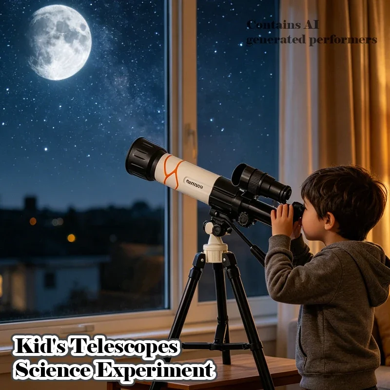 Kid's Telescopes 40X Science Experiment Monocular Educatinal Science Teaching Microscope Toy Toys for Child Toddler Kids