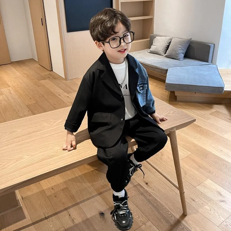 Trending Boy Suit Set For Big Kids 2025 Spring Autumn New Fashion Casual Stylish Outfit Boys Formal Attire
