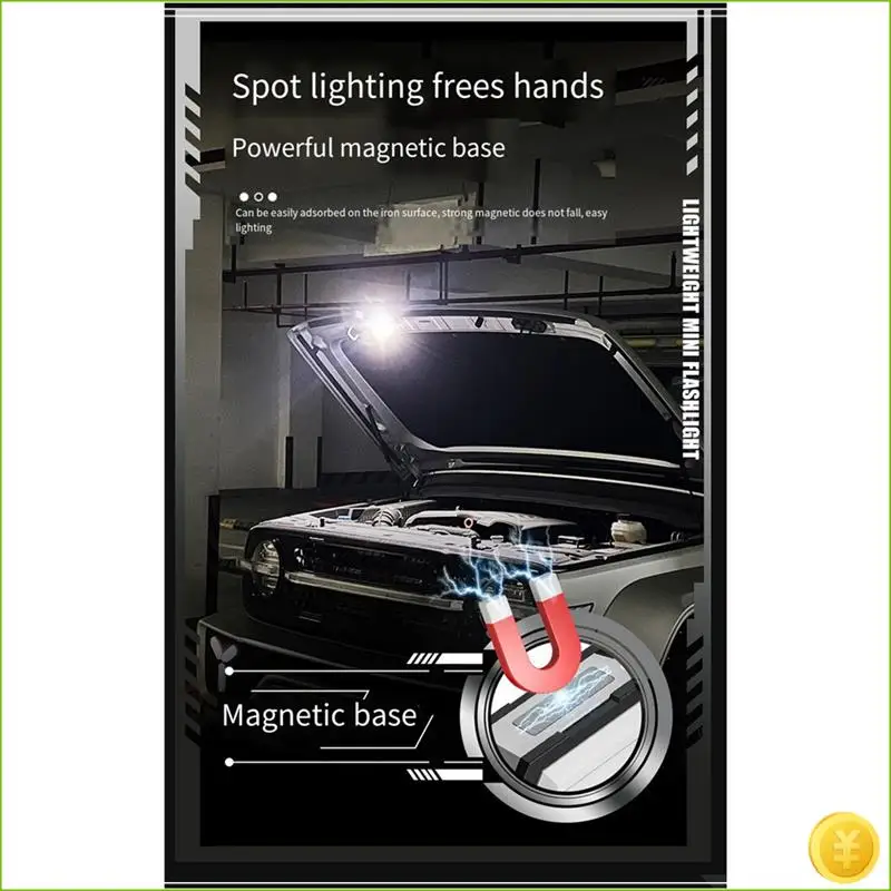 Mini Rechargeable Multifunctional Keychain Lamp Long Battery Life Bright Warning Light Portable Outdoor Flashlight, Durable