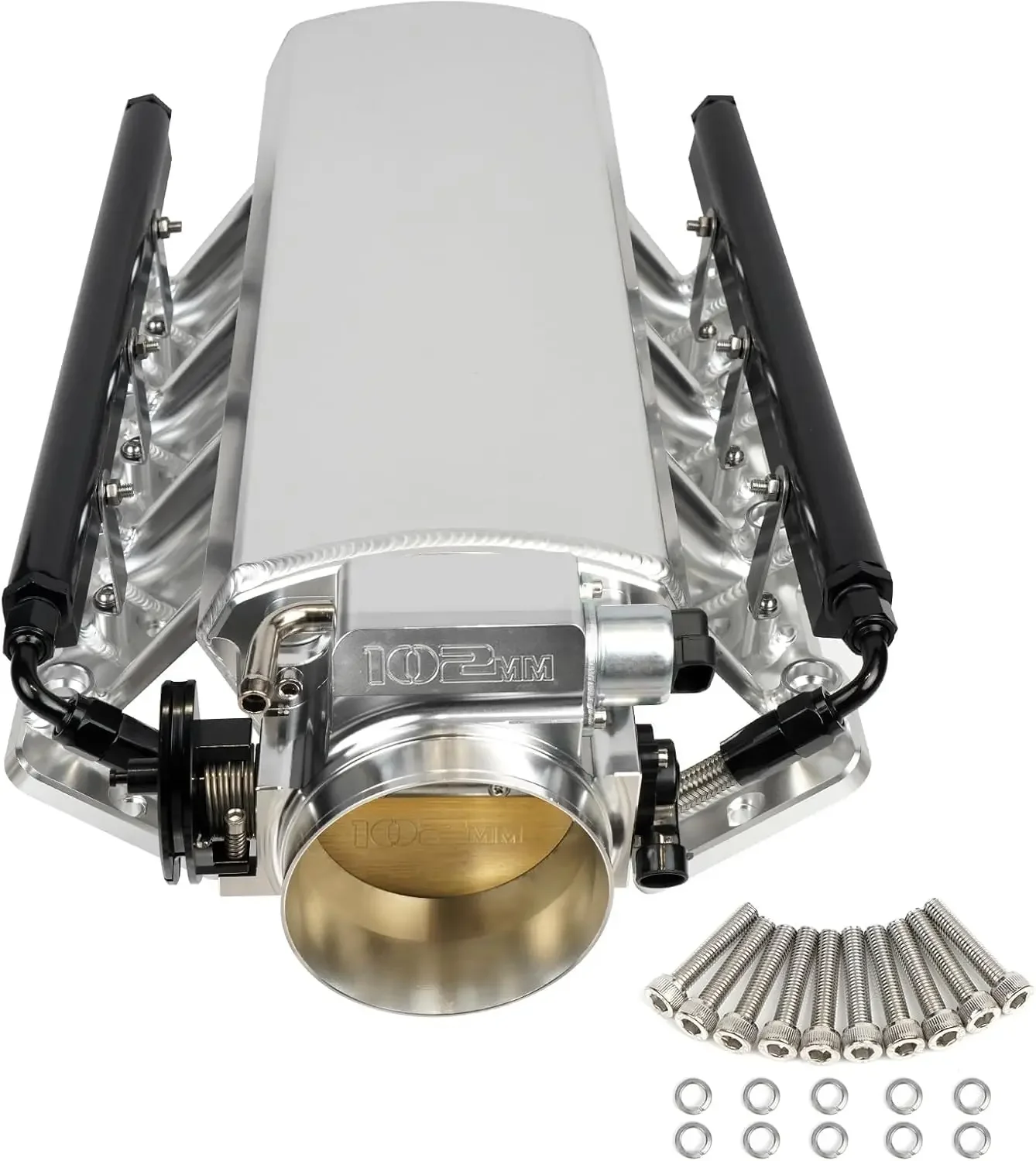 

For LS Intake Manifold Compatible with LS1 LS2 LS6 of cathedral port heads with Drive by Cable Throttle Body Compatible with Che