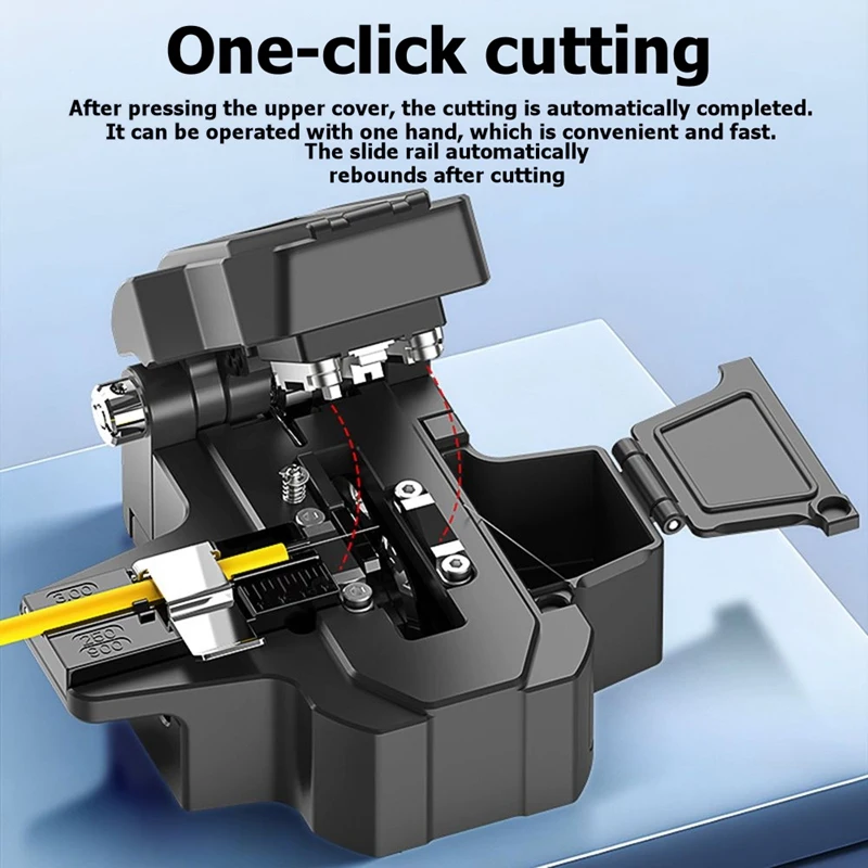 Super Sale VD-50 Fiber Optic Cutter Fusion Splicing Cleaver One-Step Fiber Cleaver Clamp for Patch Cord Drop Cable Bare Fiber