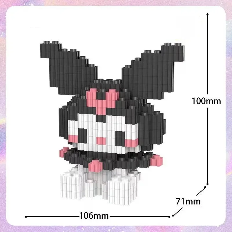 Sanrio Anime Building Blocks Hello Kitty Cinnamoroll Kuromi 3D Building Blocks Puzzle Children Girls Toy Gift Cute Girly Heart