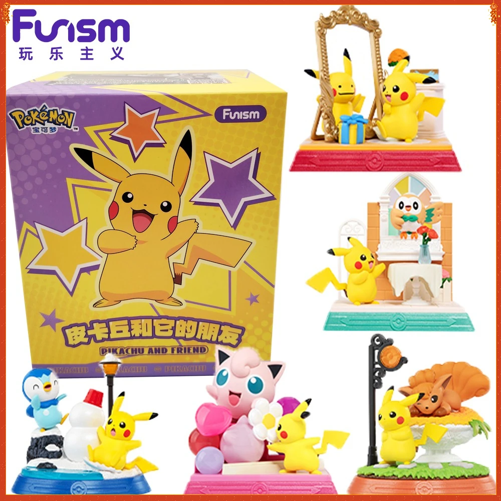 

New Original Funism Pokemon Pikachu and Friend Series Trendy Blind Box Cartoon Movable Anime Figures Toys Model Creative Gifts