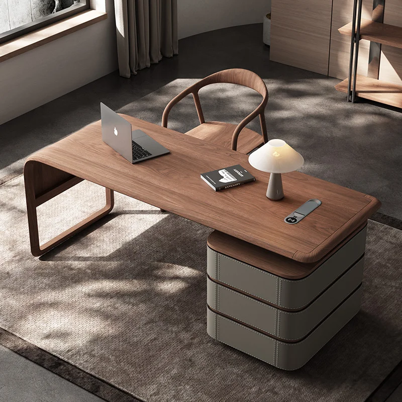 

Современный роскошный офисный стол для руководителя с дизайнерской полкой для хранения, компьютерный стол, роскошный стол для домашнего офиса