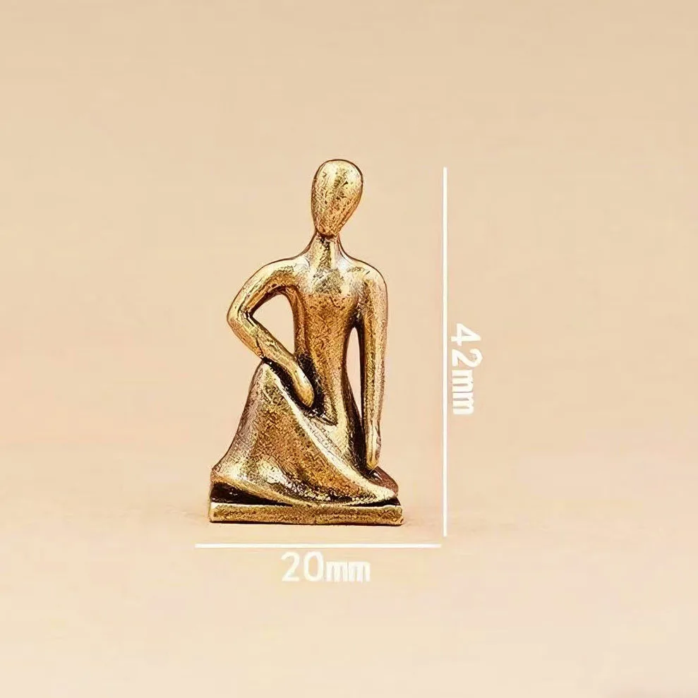النحاس اليوغا فتاة تمثال ديكور المنزل الشكل زخرفة الشمال غرفة المعيشة الفاخرة مجردة شخصية حلية #3