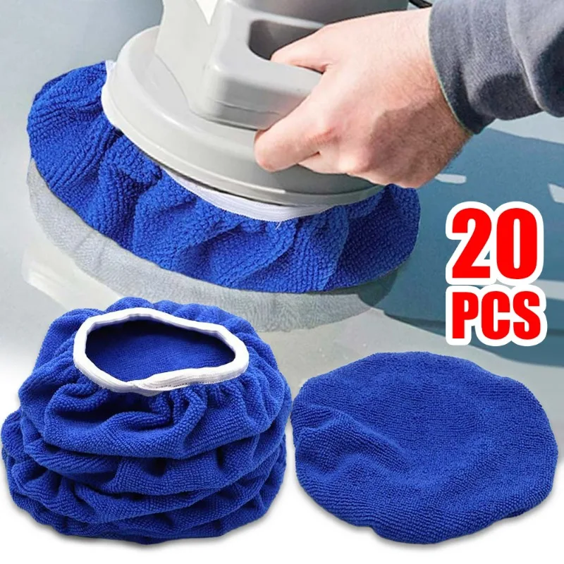 5-10 Inches Car Waxing Polishing Sleeve Microfiber Polisher Pad Wash Buffer Waxing Sleeve Auto Body Care Cleaning Accessories