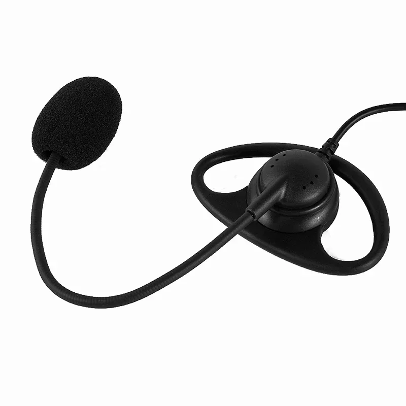 2 Pin D Shaped Ear Hook Dual Finger PTT Mic Headset Headphone for Motorola GP88 GP88S GP300 CP88 CP300 HYT TC-500 TC-600 Radio