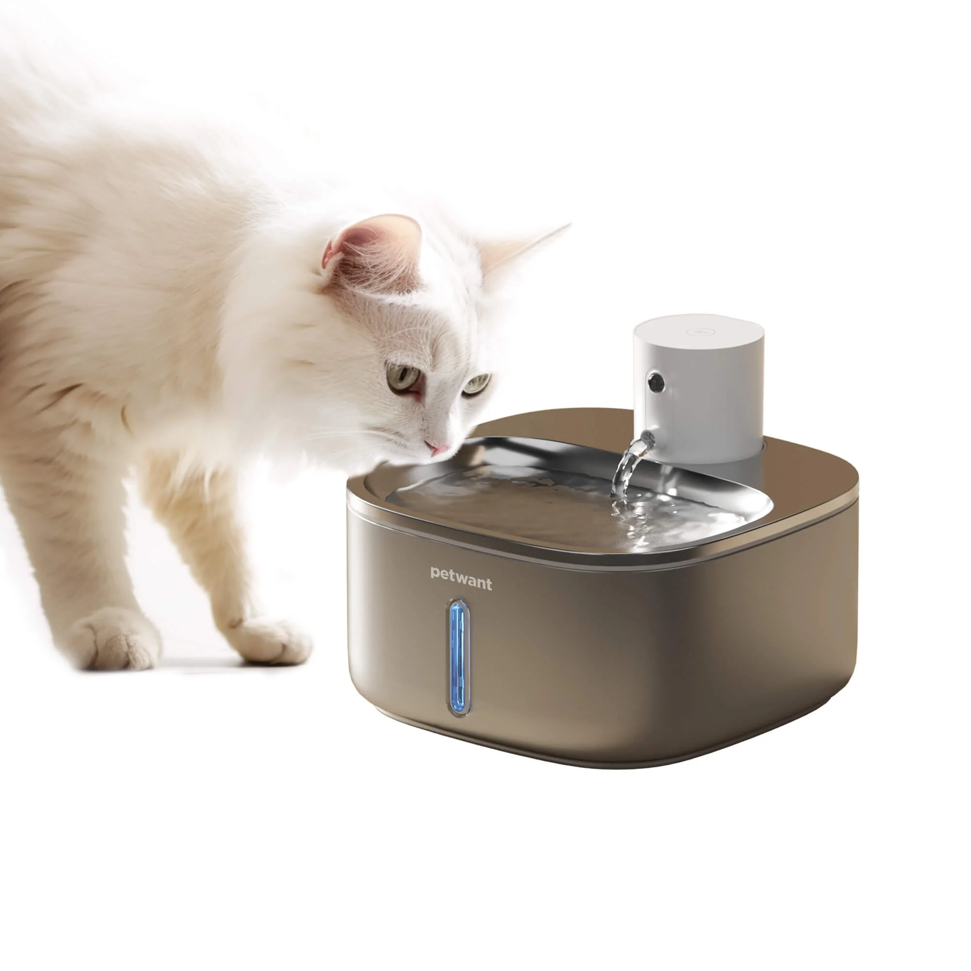 

3.2L Wireless Battery Powered Pet Drinking Fountain 5000mA Infrared Sensor Stainless Steel Automatic Cat Drinker