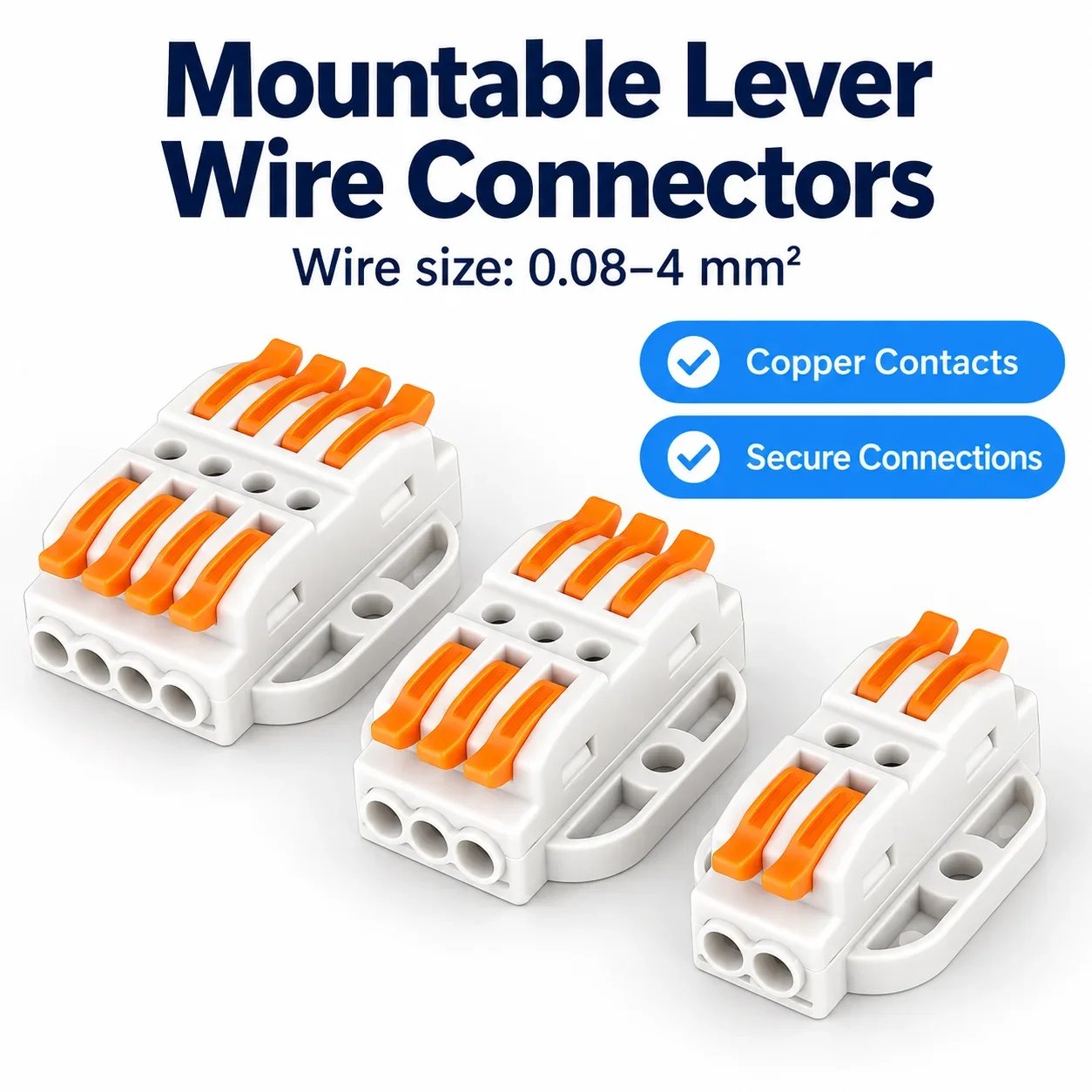 KV223-2P/3P/4P Fixed Quick-release Terminal Block Wire Connector Multi-input Multi-output Clamp