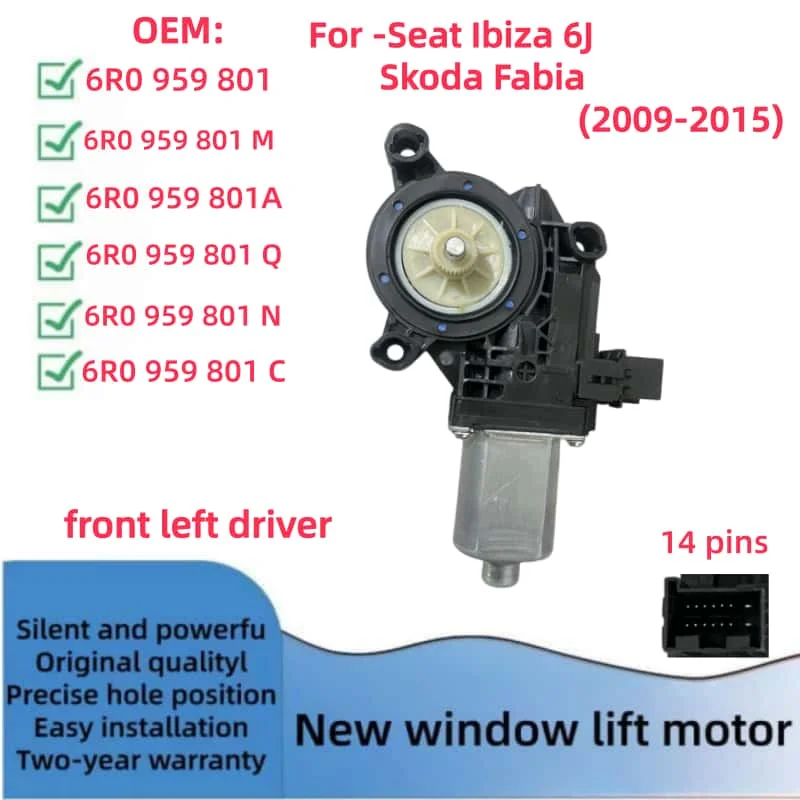 Raammotor Seat Ibiza 6J VW Polo Amarok Skoda Fabia 2009-2015 6R0959801N 6R0959801A 6R0959802C 6R0959802Q 6R0959811 6R0959812