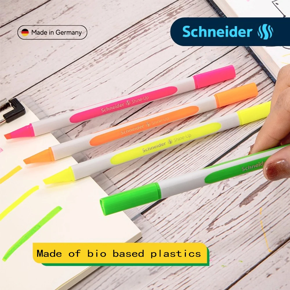 

4 цвета/набор, хайлайтер Schneider, флуоресцентная ручка, маркеры для письма, ручки для художественного рисования, маркировка, канцелярские принадлежности, школьные принадлежности