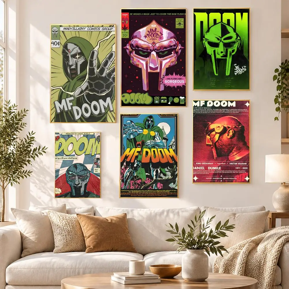 Rapper Underground MF DOOM Poster HD Waterproof PP Self Adhesive Aesthetic Bedroom Dorm Gaming Room Home Decor Gift