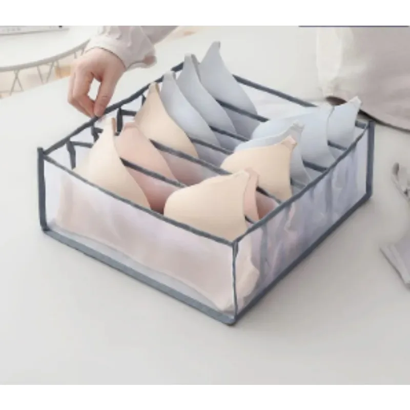 صندوق تخزين الملابس الداخلية ، منظم أدراج ، قابل للطي ، 7 شبكات ، للمنزل ، المهجع #4
