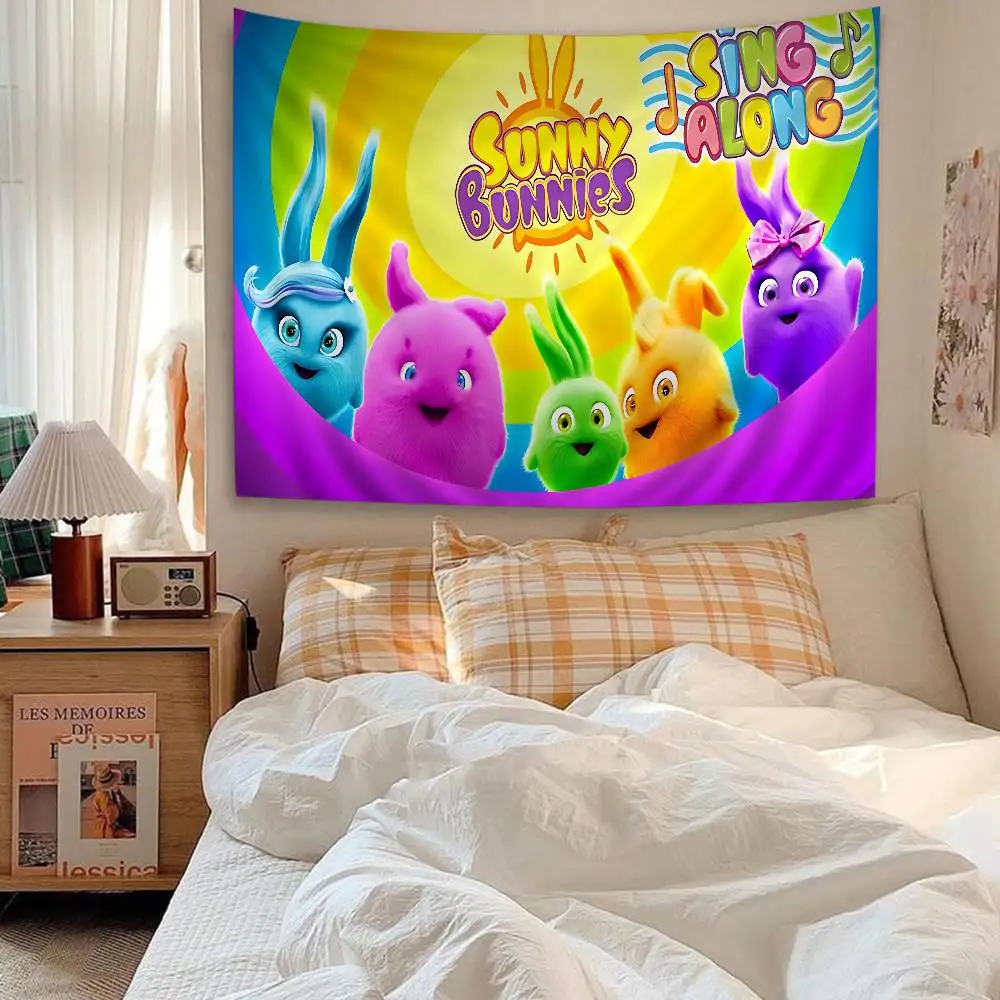 Sunny Bunnies DIY Wall Tapestry Hanging Tarot Hippie Wall Rugs Dorm INS Home Decor