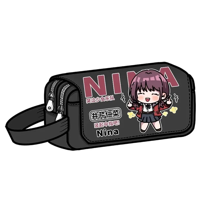 Anime GIRLS BAND CRY Cosplay NINA ISERI Campus Student Large Capacity Portable Flip Pencil Case Stationery Gift