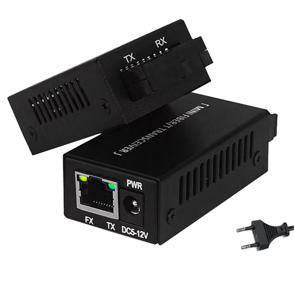 New Tech 10/100M Mini Fiber Media Converter Fibra Optic 20KM SC Connector Single Mode 155mbps Fiber Optical Transceiver EU-Plug