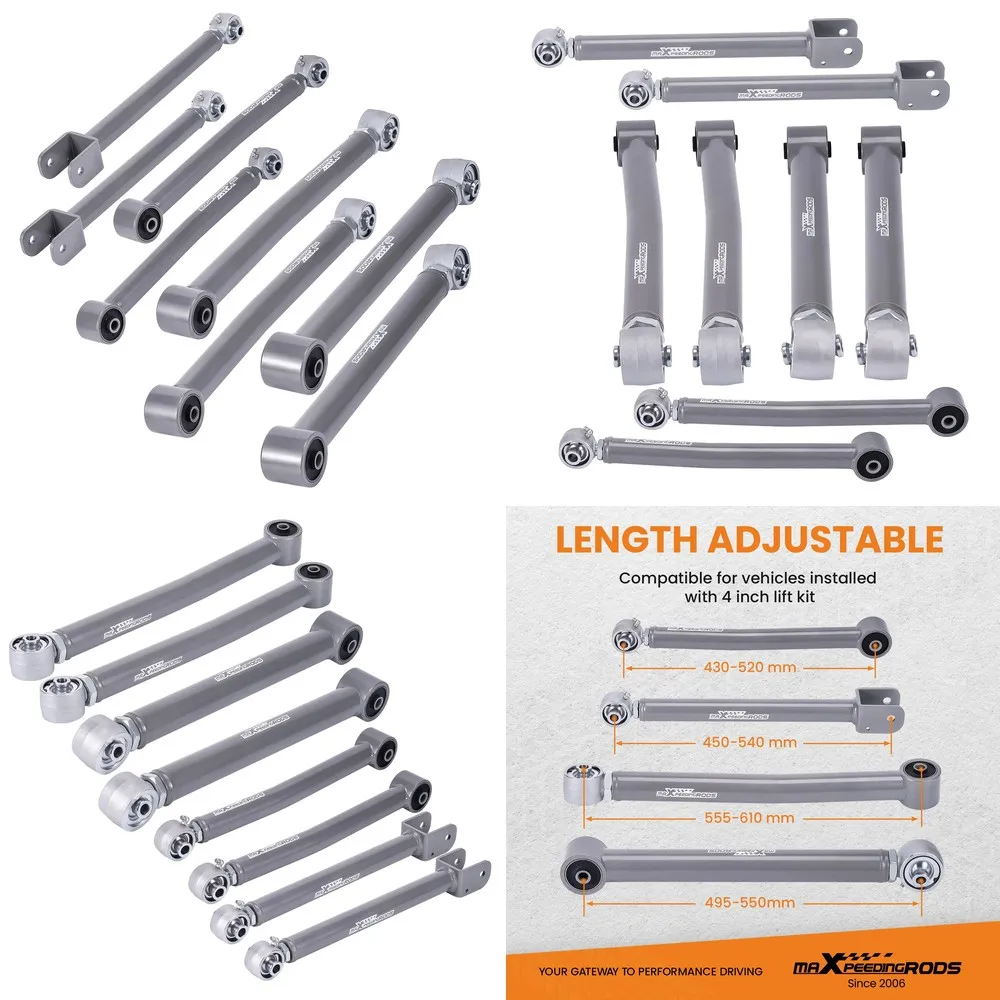 

Комплект из 8 регулируемых рычагов подвески для Jeep Wrangler JK 2007-2018, модернизация передней и задней подвески