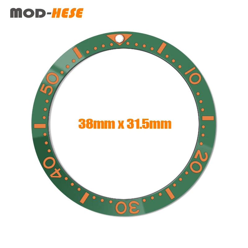 38mm Flat Ceramic Bezel Insert Fit For Seiko 5 SKX007 SKX009 SRPD Watch Case NH35 NH36 Watch Case Bezel Insert Ring