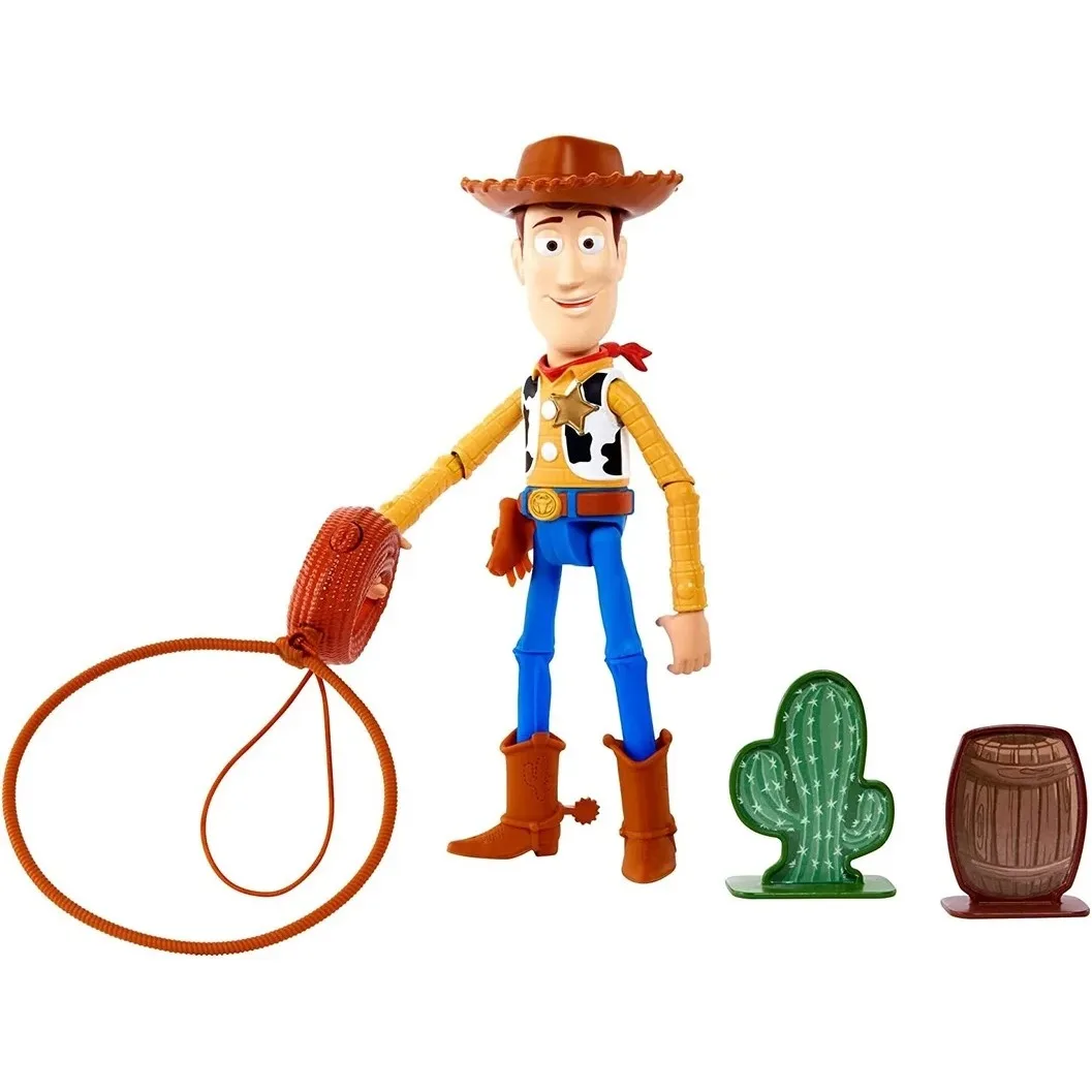 

100% Original Disney Pixar Toy Story Launching Lasso Woody Talking Action Figures for Children Toys for Boys Girls Kids Gifts
