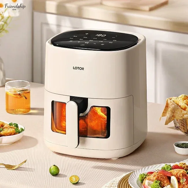 Household air fryer. Automatic. Multifunction. 5L large capacity. New. Intelligent. Electric fryer. All-in-one for french fries.