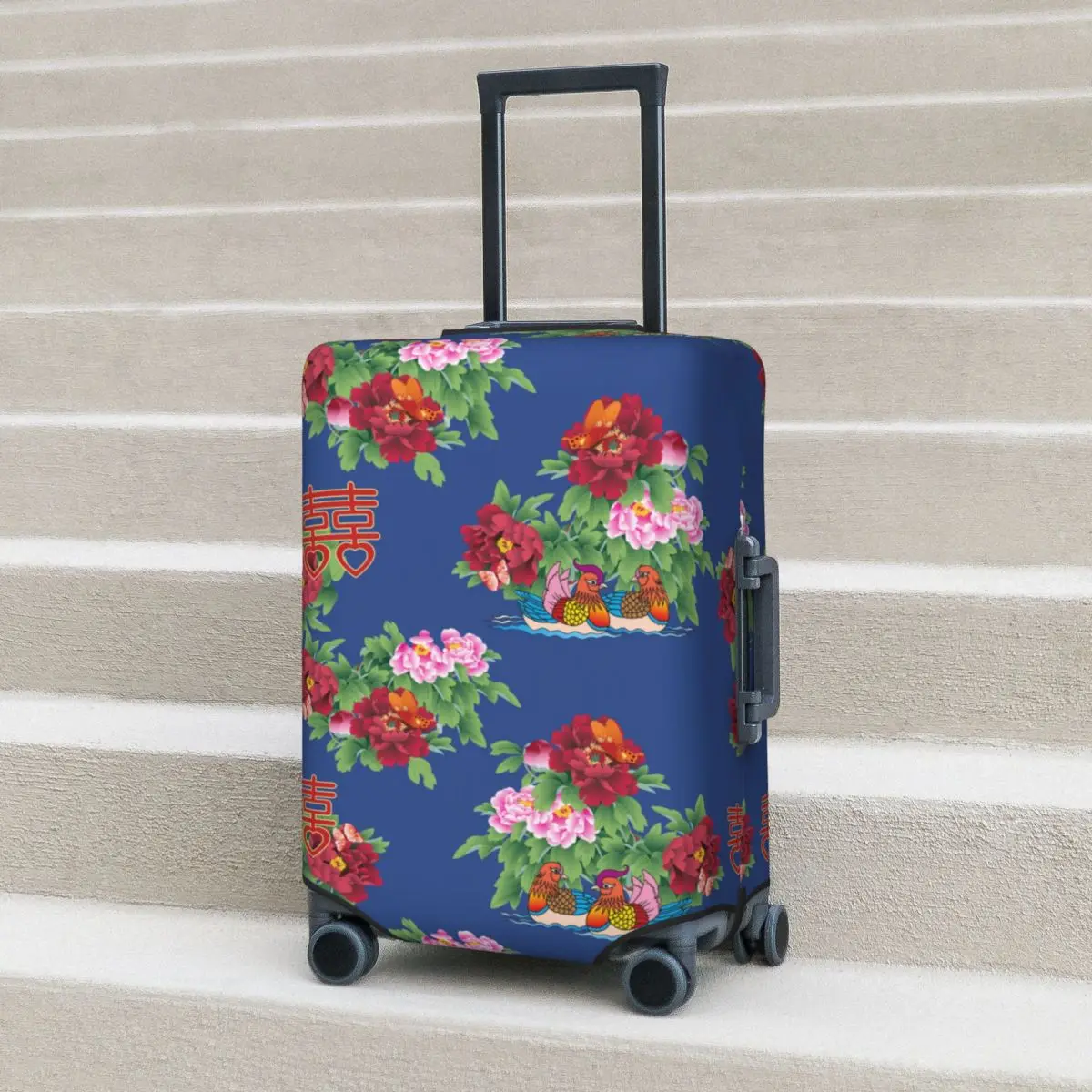 

Luxury Flowers Suitcase Cover Dongbei Big Flower Elastic Travel Protector Luggage Case Flight