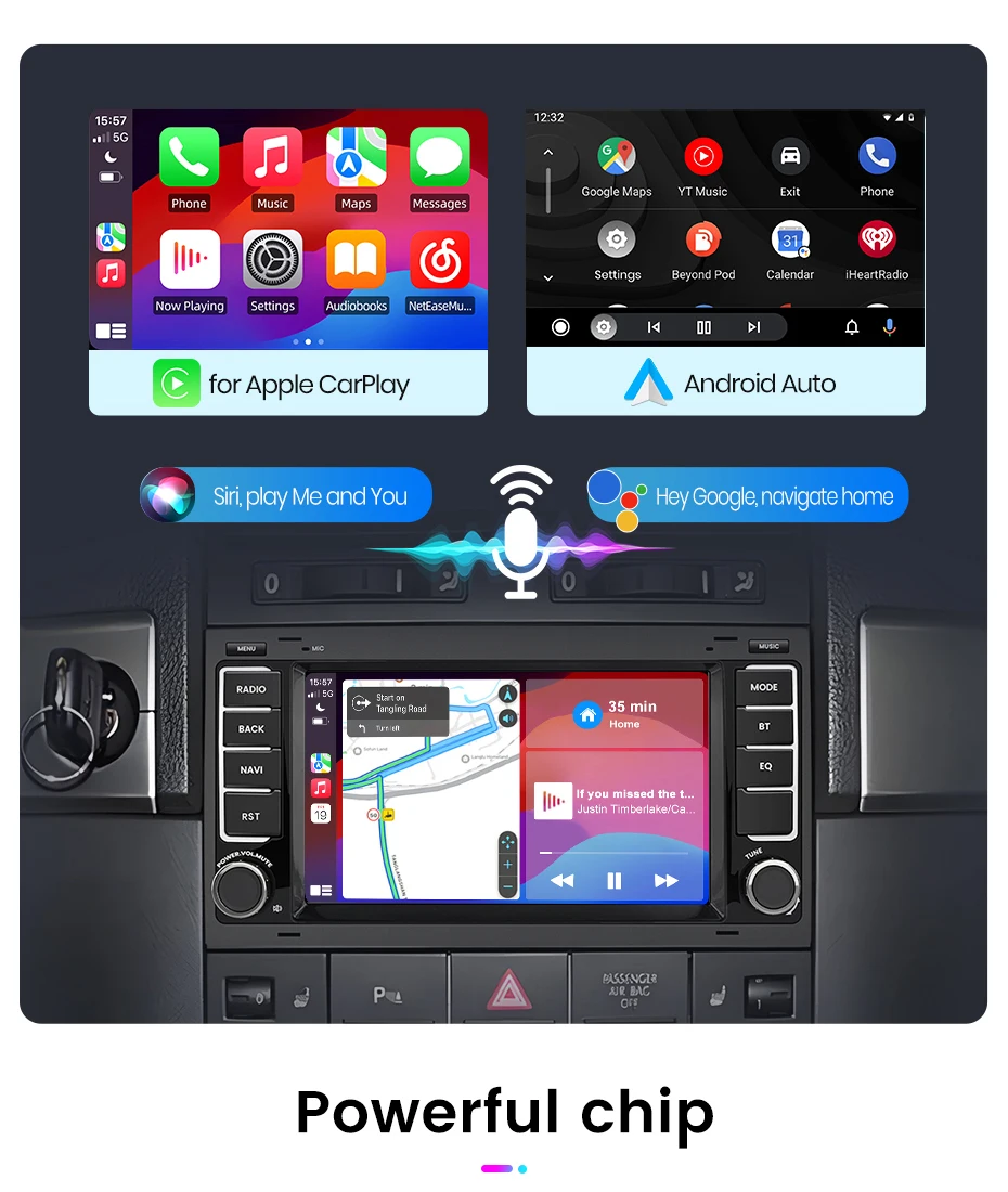 Junsun 7'' 9'' CarPlay Android Auto Auto Radio Für VW Touareg Multivan T5 Transporter 2004-2009 GPS intelligente Multimedia – Detail 9