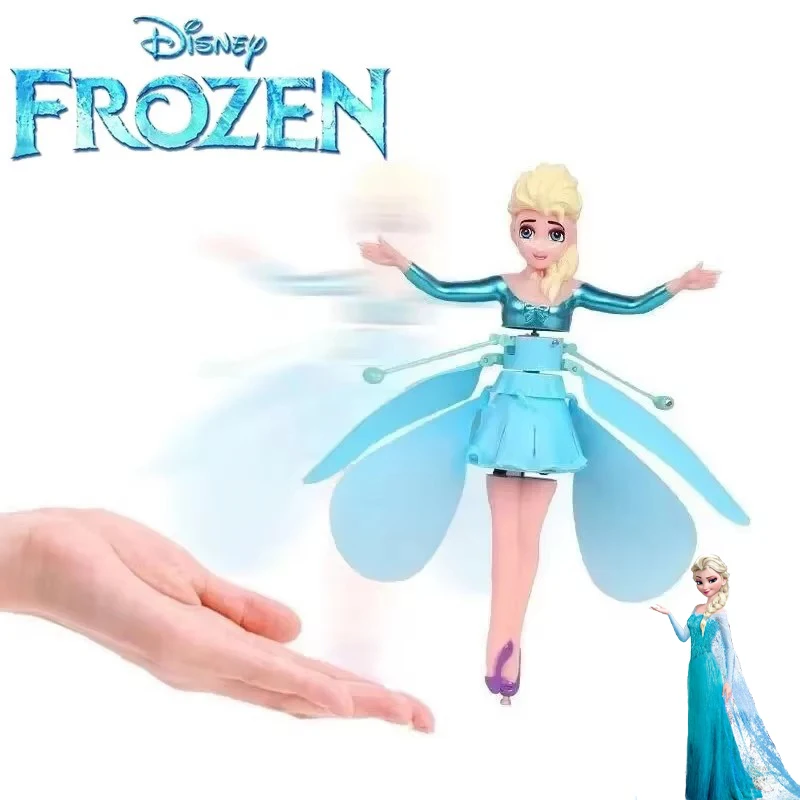 

Disney Frozen Induction Flying Toy Cartoon Elsa Princess Pretty Anime Figure Dolls Model Outdoor Safety Toys Girls Birthday Gift