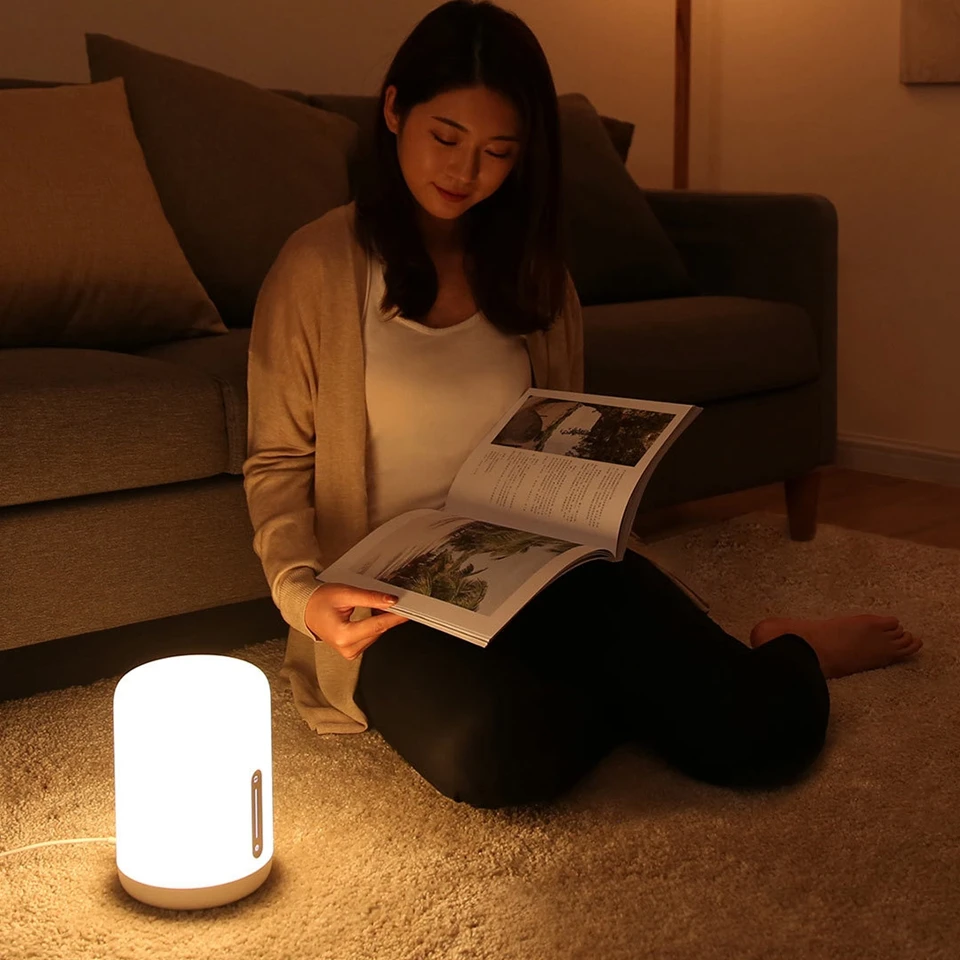 Imagem -04 - Origanl Xiaomi Mijia Lâmpada de Cabeceira Inteligente Luz Controle Voz Interruptor Toque mi Casa App Lâmpada Led para Apple Homekit Siri H30 100